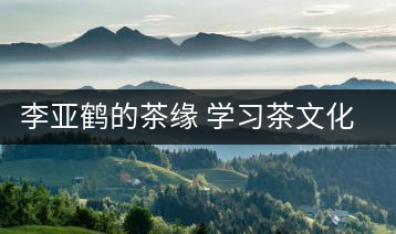 李亞鶴的茶緣 學(xué)習(xí)茶文化，了解茶文化，品味茶文化