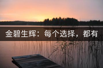 金碧生輝：每個選擇，都有選擇的理由