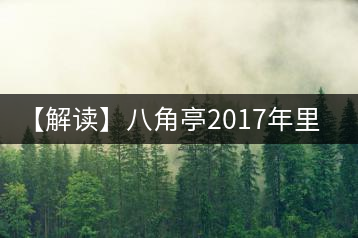 【解讀】八角亭2017年里程碑(生)