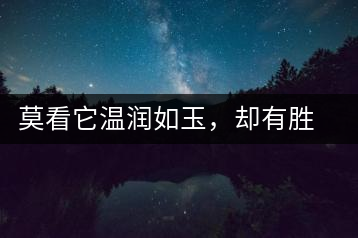 莫看它溫潤如玉，卻有勝瓊漿之味