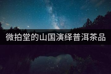 微拍堂的山國演繹普洱茶品質如何？
