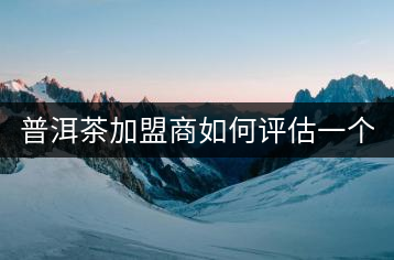 普洱茶加盟商如何評(píng)估一個(gè)普洱茶品牌是否值得加盟？