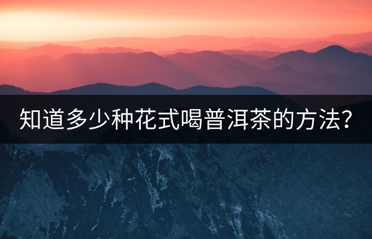 知道多少種花式喝普洱茶的方法？
