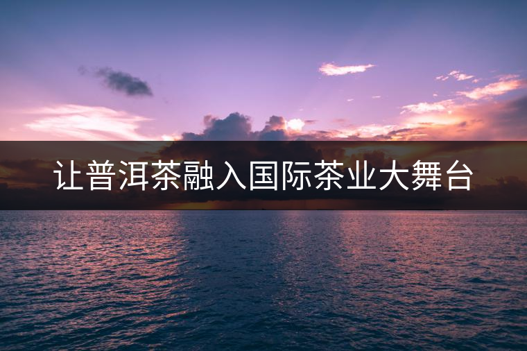 讓普洱茶融入國際茶業(yè)大舞臺(tái)