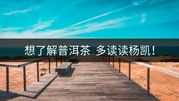 想了解普洱茶  多讀讀楊凱！