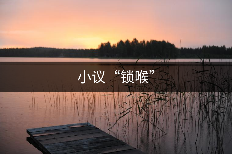 小議“鎖喉” 小議“鎖喉”