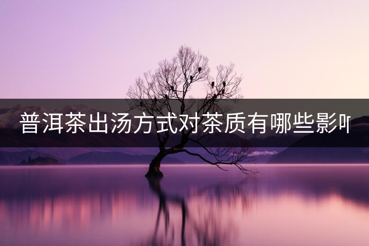 普洱茶出湯方式對(duì)茶質(zhì)有哪些影響？