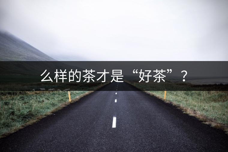 么樣的茶才是“好茶”？