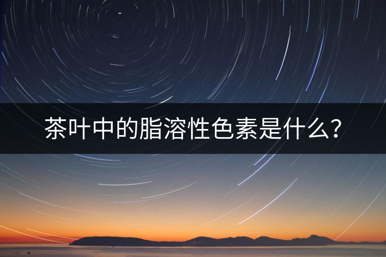 茶葉中的脂溶性色素是什么？