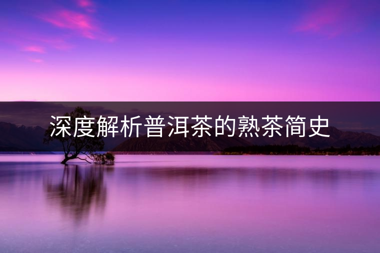 深度解析普洱茶的熟茶簡(jiǎn)史