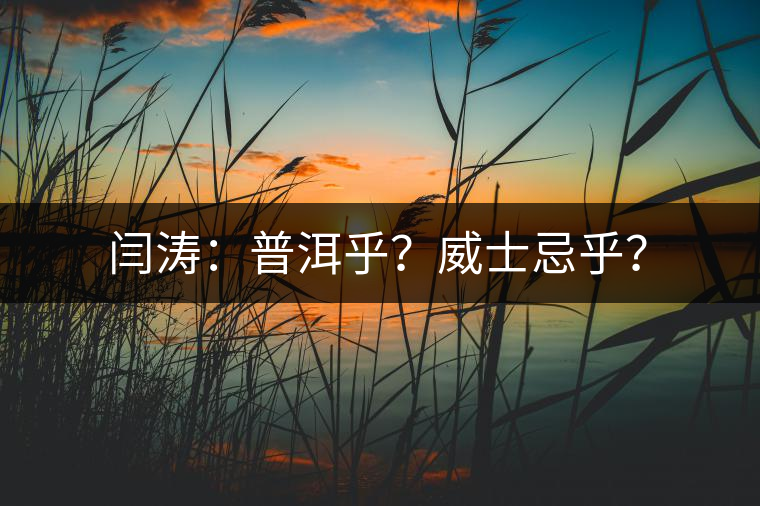 閆濤：普洱乎？威士忌乎？
