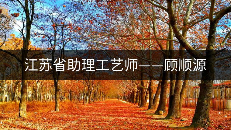 江蘇省助理工藝師——顧順源 江蘇省助理工藝師——顧順源