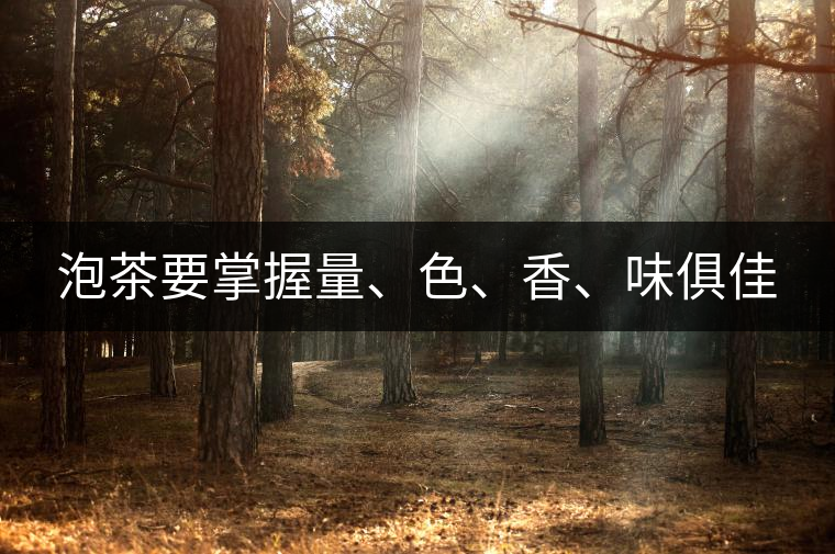 泡茶要掌握量、色、香、味俱佳