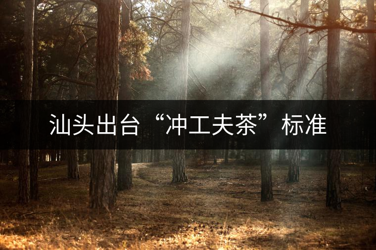 汕頭出臺“沖工夫茶”標準