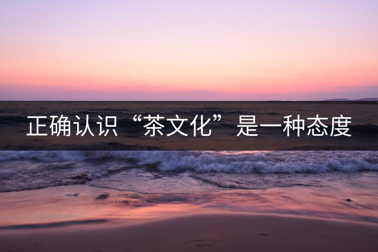 正確認(rèn)識(shí)“茶文化”是一種態(tài)度