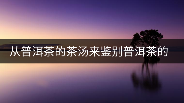 從普洱茶的茶湯來(lái)鑒別普洱茶的品質(zhì) 從普洱茶的茶湯來(lái)鑒別普洱茶的品質(zhì)