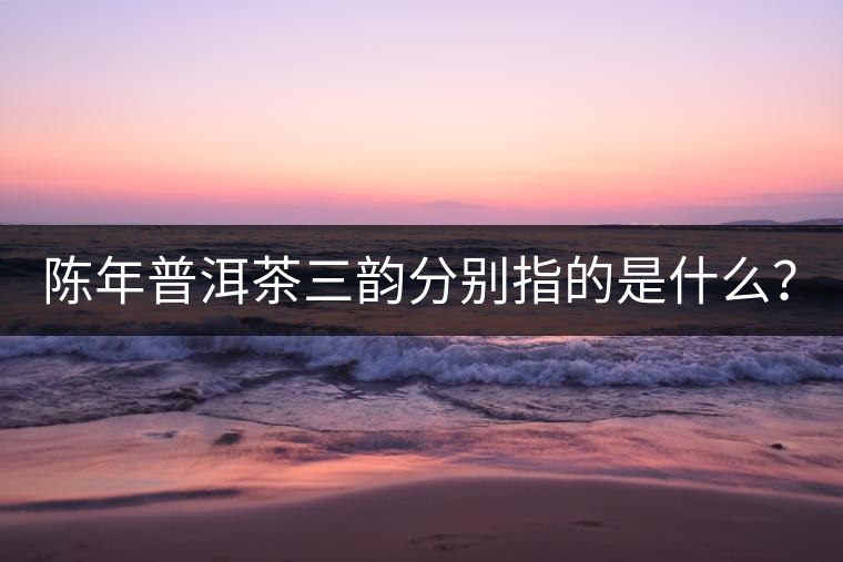 陳年普洱茶三韻分別指的是什么？