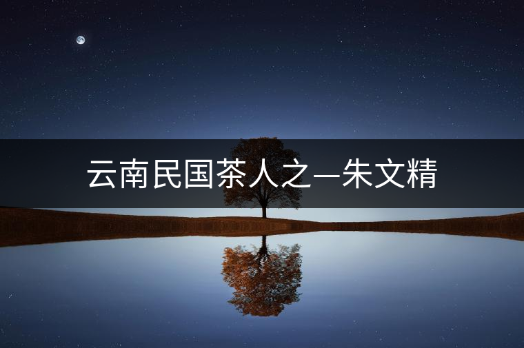 云南民國(guó)茶人之—朱文精 云南民國(guó)茶人之—朱文精