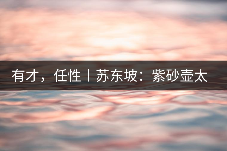 有才，任性丨蘇東坡：紫砂壺太小，不夠喝，那我就自己設(shè)計一款