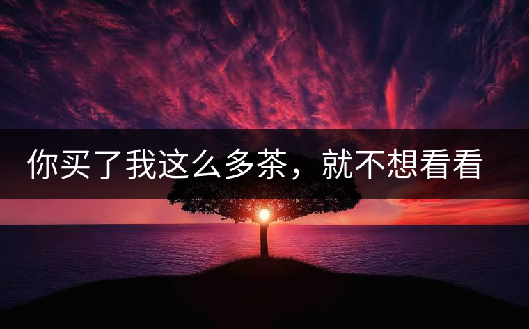 你買了我這么多茶，就不想看看我長(zhǎng)什么樣？
