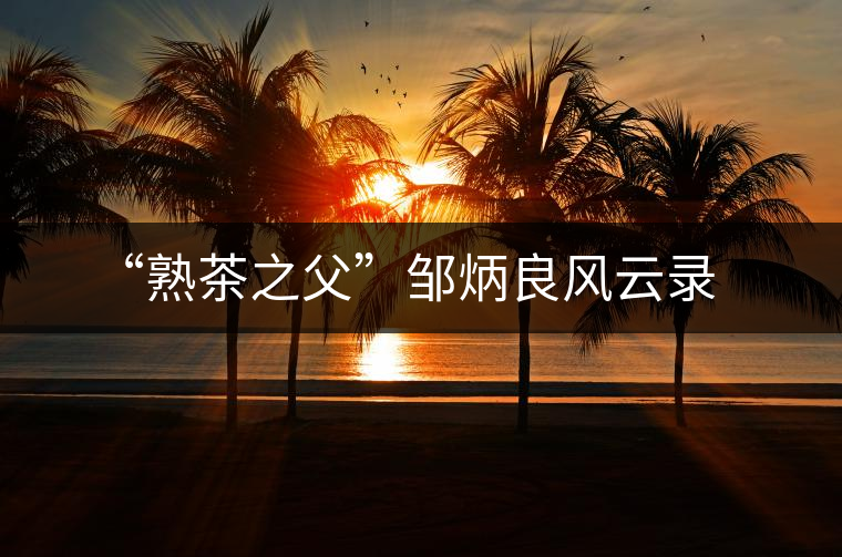 “熟茶之父”鄒炳良風(fēng)云錄