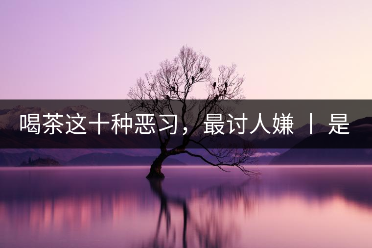 喝茶這十種惡習(xí)，最討人嫌 丨 是否同感？