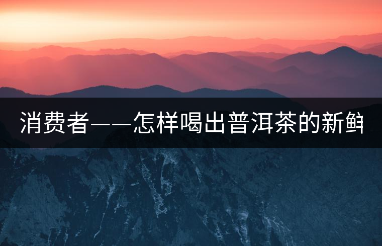 消費(fèi)者——怎樣喝出普洱茶的新鮮？