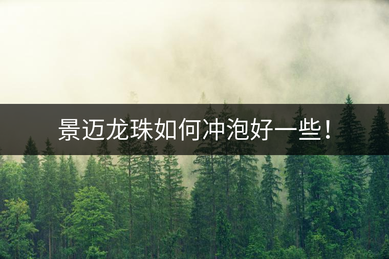 景邁龍珠如何沖泡好一些！