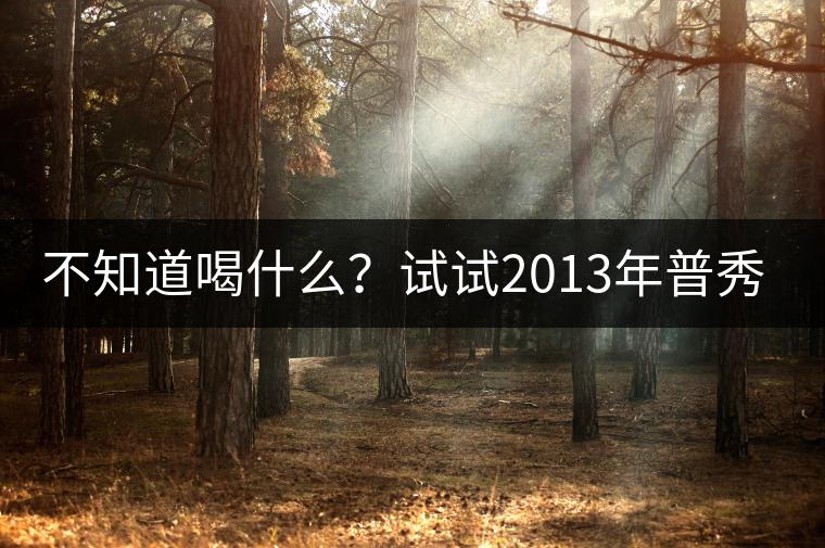 不知道喝什么？試試2013年普秀品味板山吧！