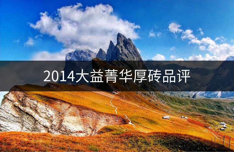 2014大益菁華厚磚品評(píng)