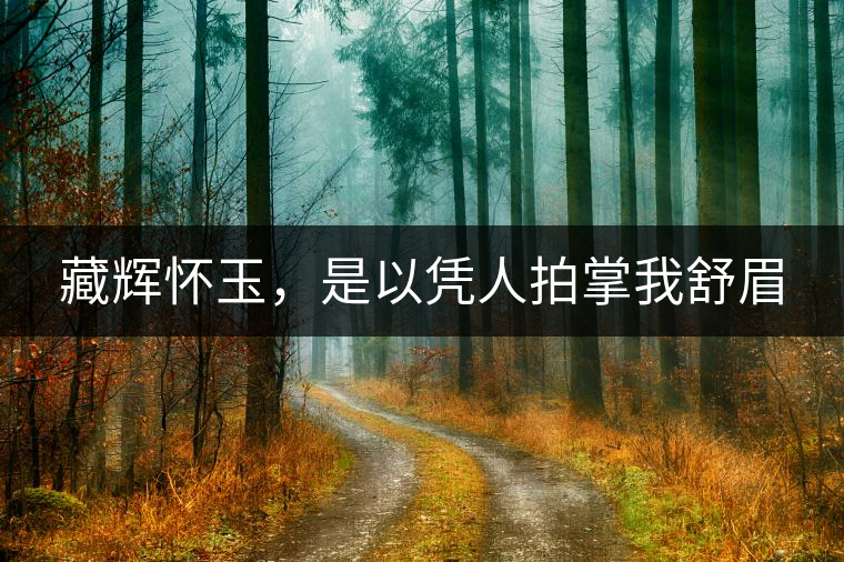 藏輝懷玉，是以憑人拍掌我舒眉