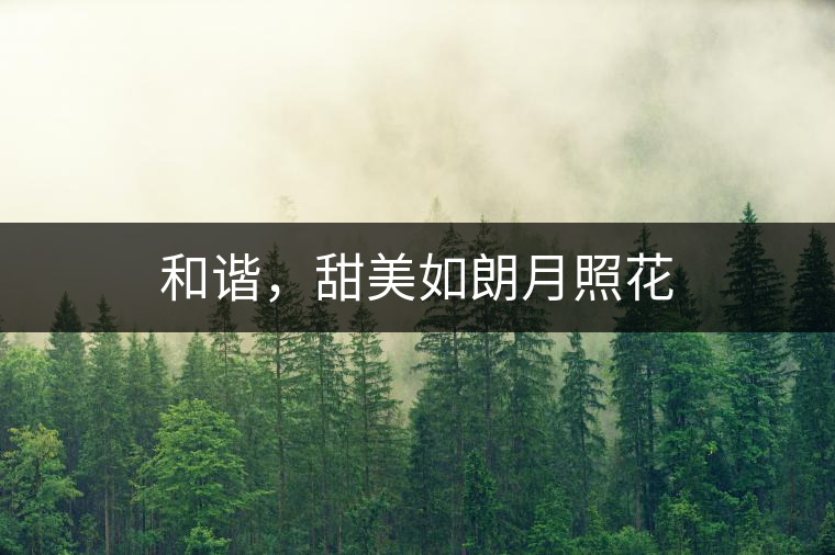 和諧，甜美如朗月照花