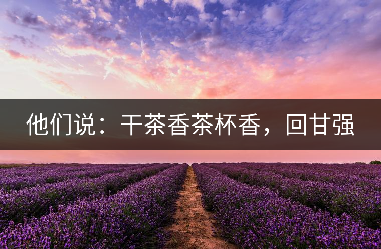 他們說：干茶香茶杯香，回甘強