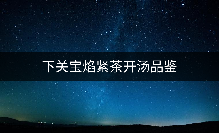 下關(guān)寶焰緊茶開湯品鑒 下關(guān)寶焰緊茶開湯品鑒