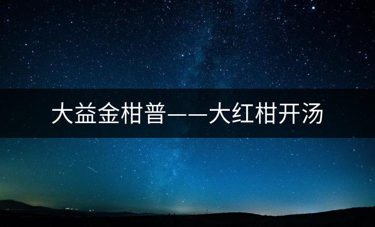 大益金柑普——大紅柑開(kāi)湯