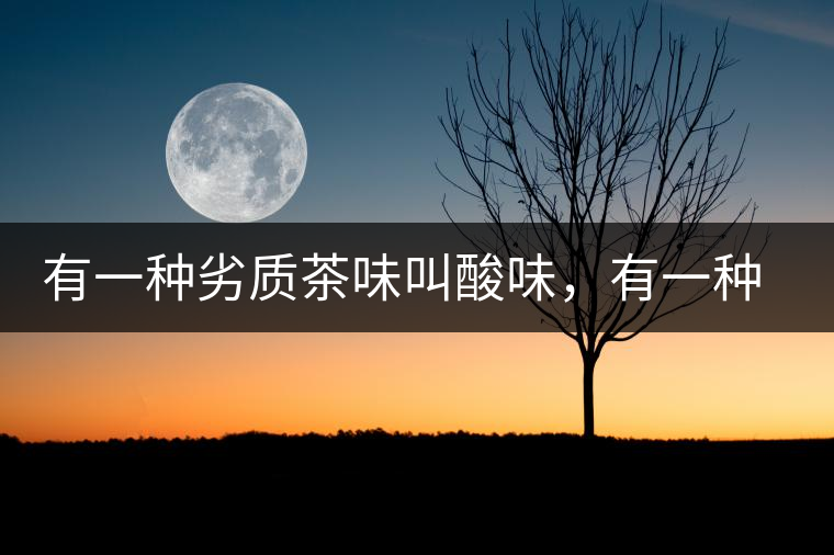 有一種劣質(zhì)茶味叫酸味，有一種優(yōu)質(zhì)茶味也叫酸味