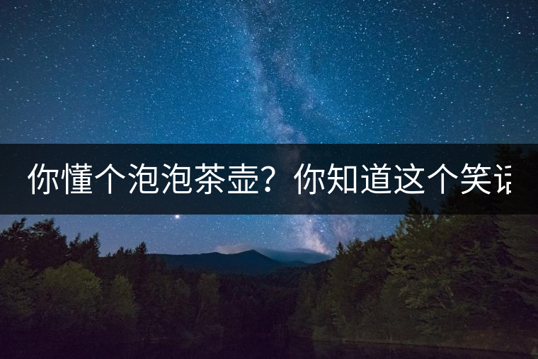你懂個泡泡茶壺？你知道這個笑話嗎？