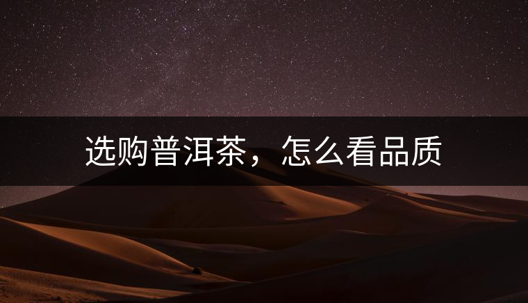 選購(gòu)普洱茶，怎么看品質(zhì)