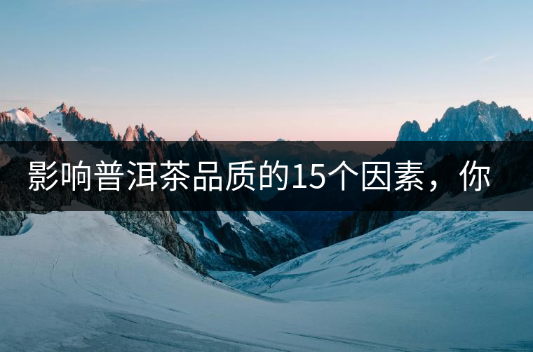 影響普洱茶品質(zhì)的15個(gè)因素，你知道幾個(gè)？