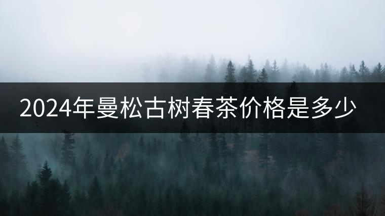 2024年曼松古樹春茶價格是多少？