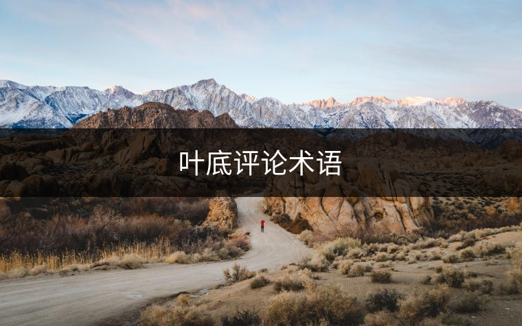 葉底評(píng)論術(shù)語(yǔ)